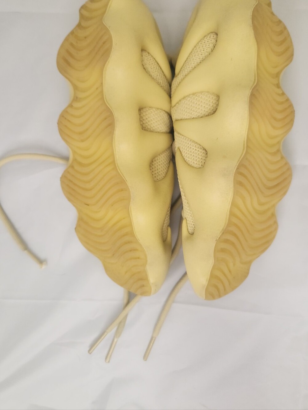 Adidas Yeezy 450 Sulfur Cream Yellow Mesh Athletic Sneakers - Picture 4 of 11